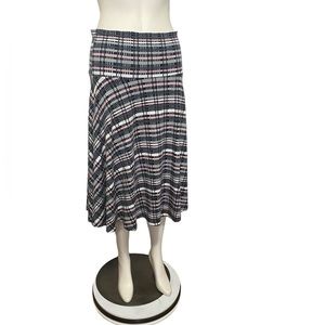 MANSTED Danish Black Gray White Pink Modern Plaid Cotton Modal A-Line Skirt M